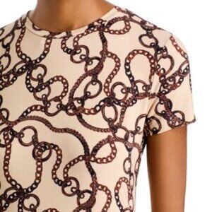Ressi Chain Print Short Sleeve Top Size Small